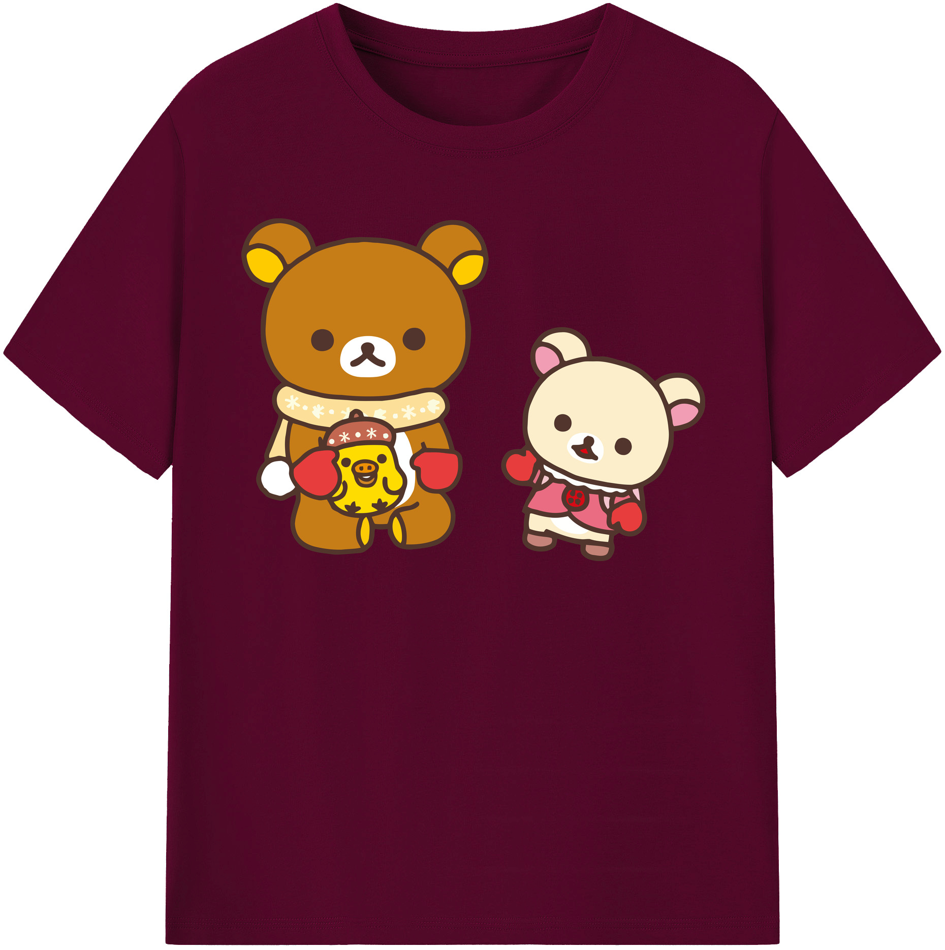 （画像用） リラックマ リラックマ キイロイトリ Rilakkuma Korilakkuma Kiiroitori レディースカジュアルプリントTシャツ（綿100％）